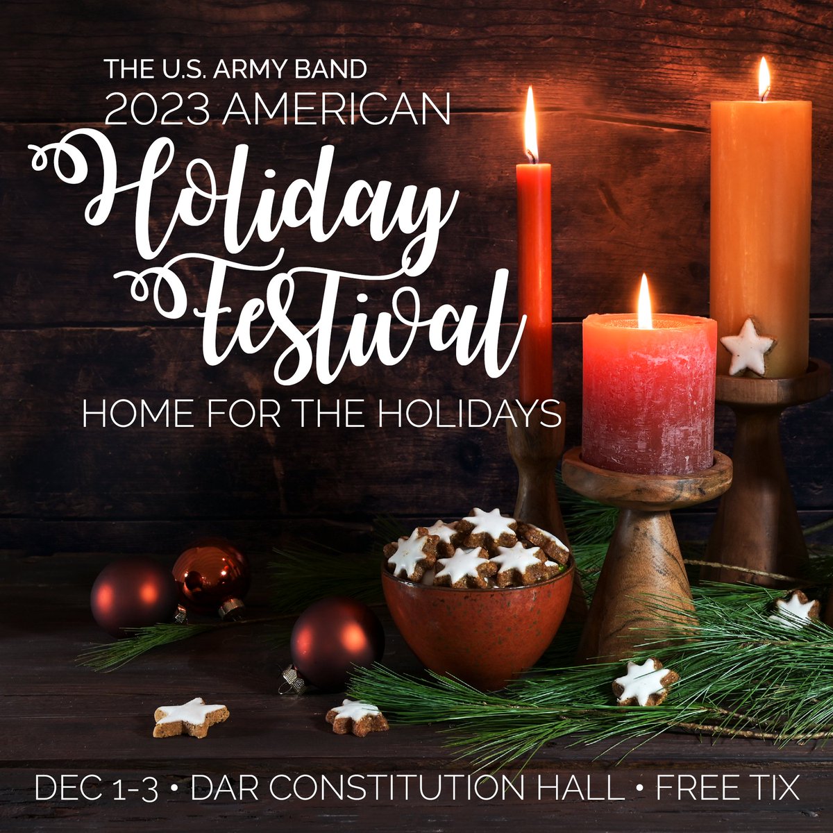 The U.S. Army Band “Pershing’s Own” (@theusarmyband) on Twitter photo What was that? You haven’t gotten your tickets for the 2023 American Holiday Festival?! No sweat! There are still FREE tickets available on our website. Reserve yours today.
The performance on December 2nd at 8pm will be streamed LIVE on our YouTube channel. Don't miss it! What was that? You haven’t gotten your tickets for the 2023 American Holiday Festival?! No sweat! There are still FREE tickets available on our website. Reserve yours today.
The performance on December 2nd at 8pm will be streamed LIVE on our YouTube channel. Don't miss it!