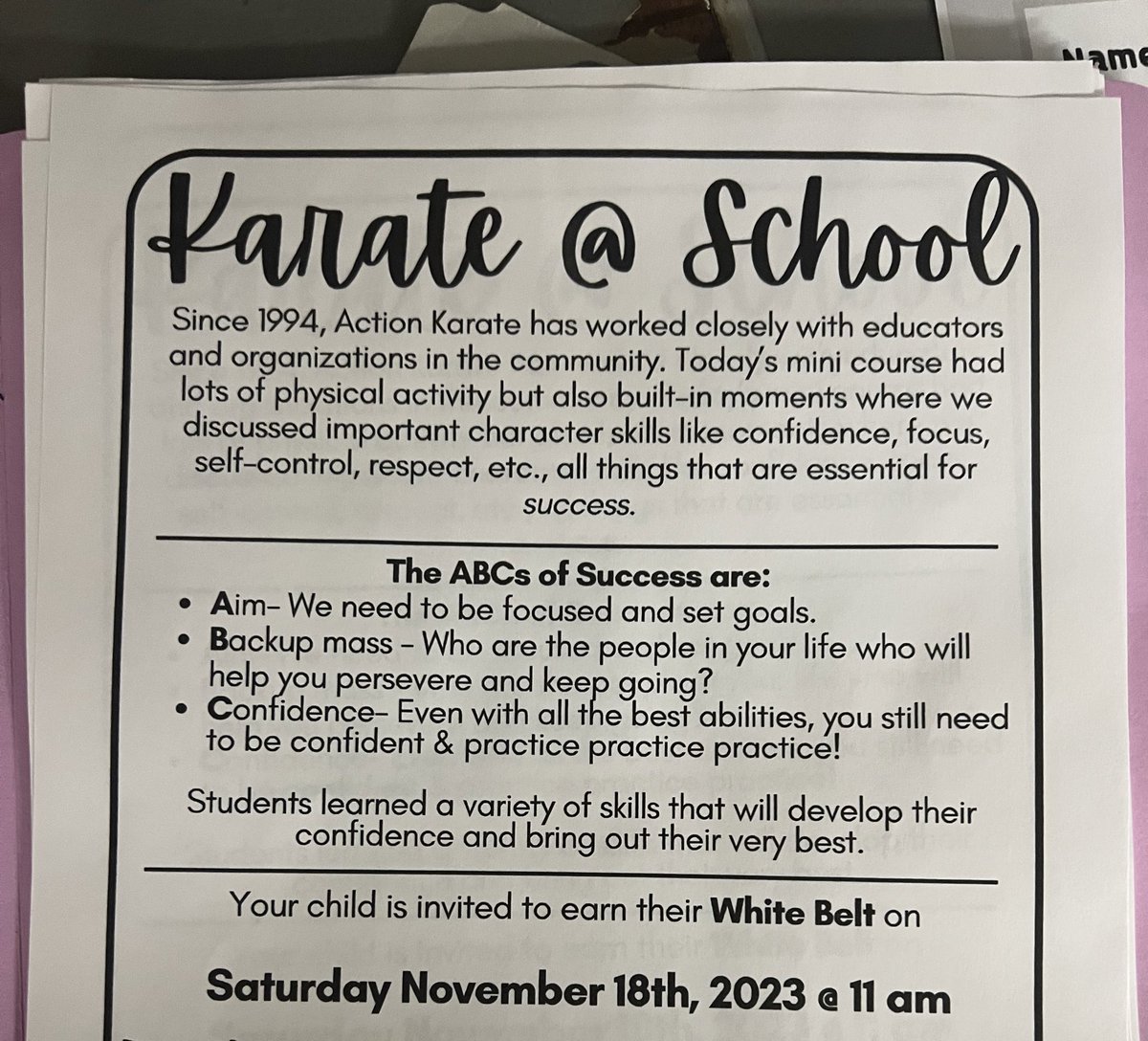 Mr_Mahmoudmo's tweet photo. Called in a little help from my Karate instructor- Mrs. Rose, to teach the kids on growth mindset and inner confidence. 

We put together a little lesson on the ABC’s of success and the students LOVED it. 

These life lessons are just as important y’all! They’ll never forget it! https://t.co/kRbzfHKFaO