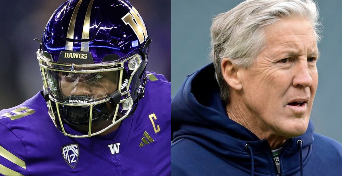 RookieWatxh's tweet photo. The BEST thing the Seattle Seahawks could do with their first round draft pick this year is draft Michael Penix Jr.

Keep the Huskies QB in Washington and let him learn behind Geno Smith for a year or two.

This potential Seahawks offense would be a NIGHTMARE for the rest of the league:

QB: Michael Penix Jr. (2024 first pick)
RB: Kenneth Walker, Zach Charbonnet
WR: DK Metcalf
WR: Jaxon Smith Njigba
WR: Tyler Lockett
TE: Noah Fant

The Seahawks front office HAS to make this happen 🔥