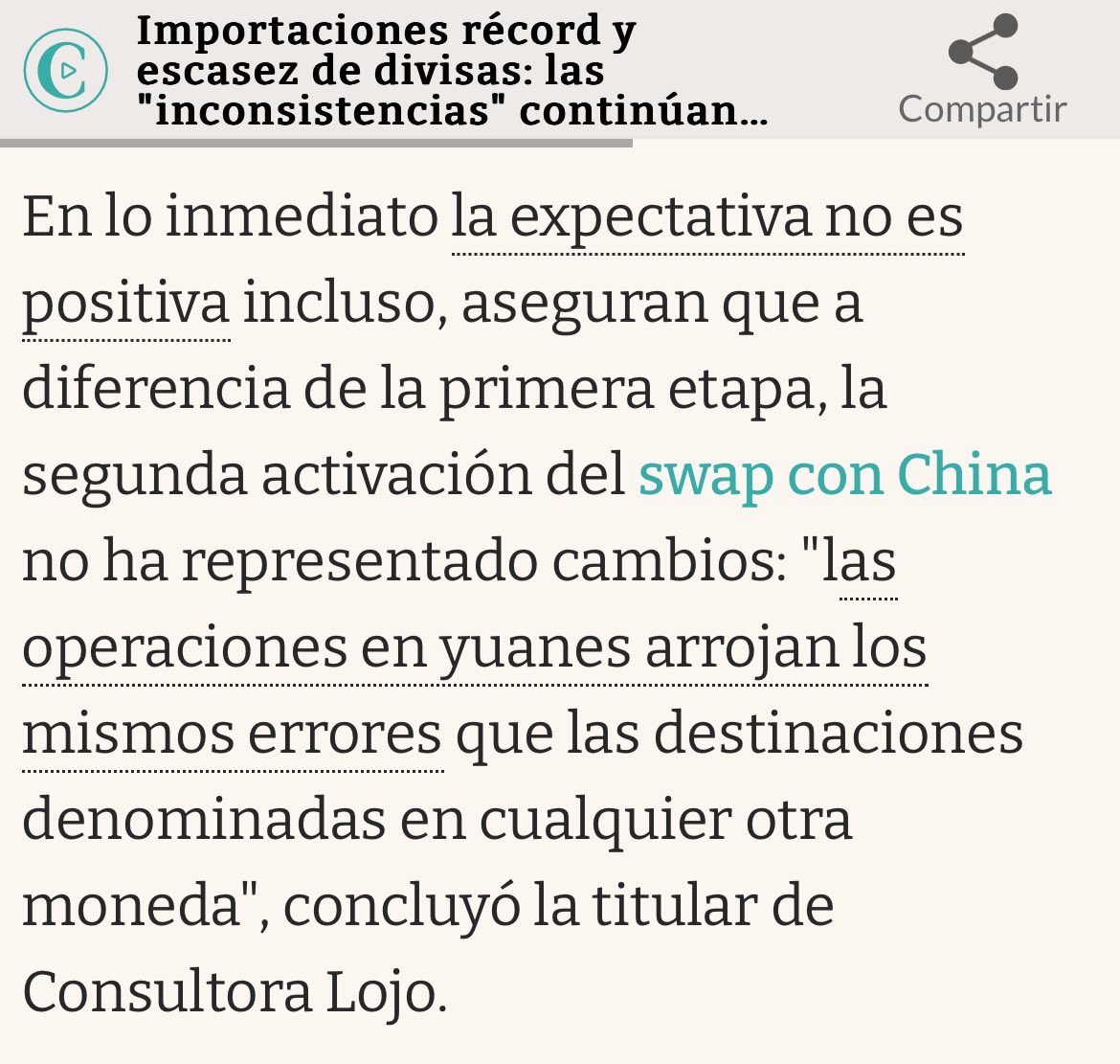 MgYaninaslojo's tweet photo. Hoy en el @cronistacom El tema de las #inconsistencias al validar el #ccuce Los pagos al exterior están prácticamente parados y en las últimas horas ni siquiera se puede usar el beneficio del punto 1.4 Hasta donde llegara la deuda comercial!? Cuándo y Cómo? Las preguntas siguen flotando en el aire. Excelente artículo les dejo el link! https://t.co/tM27S6QKv0 #importaciones #comex #comerciointernacional #sira #pymes #empresas #argentina