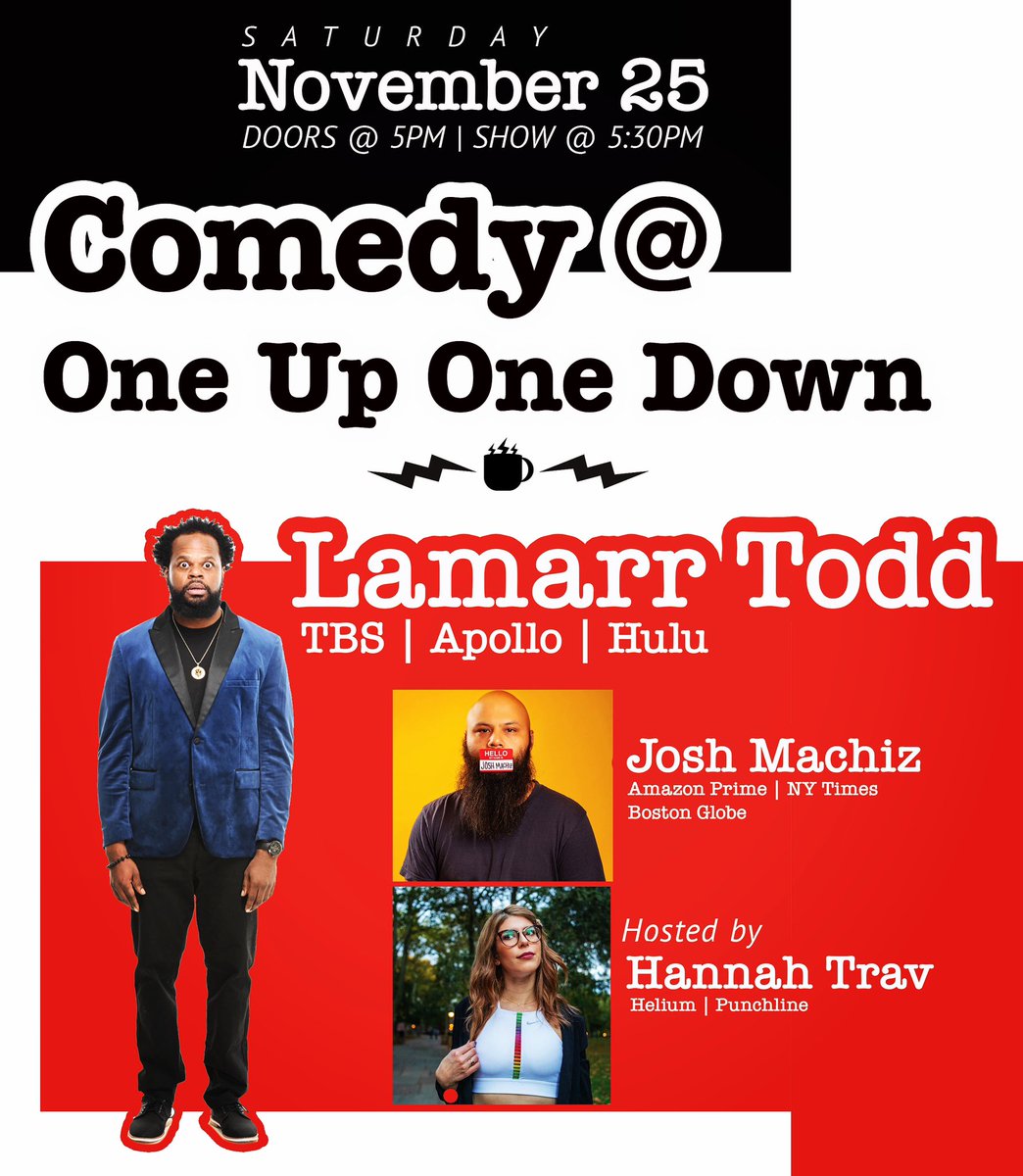 Our first comedy night! Sat. Nov. 25. Grab an advance (discounted) ticket: square.link/u/CN82OjBg
