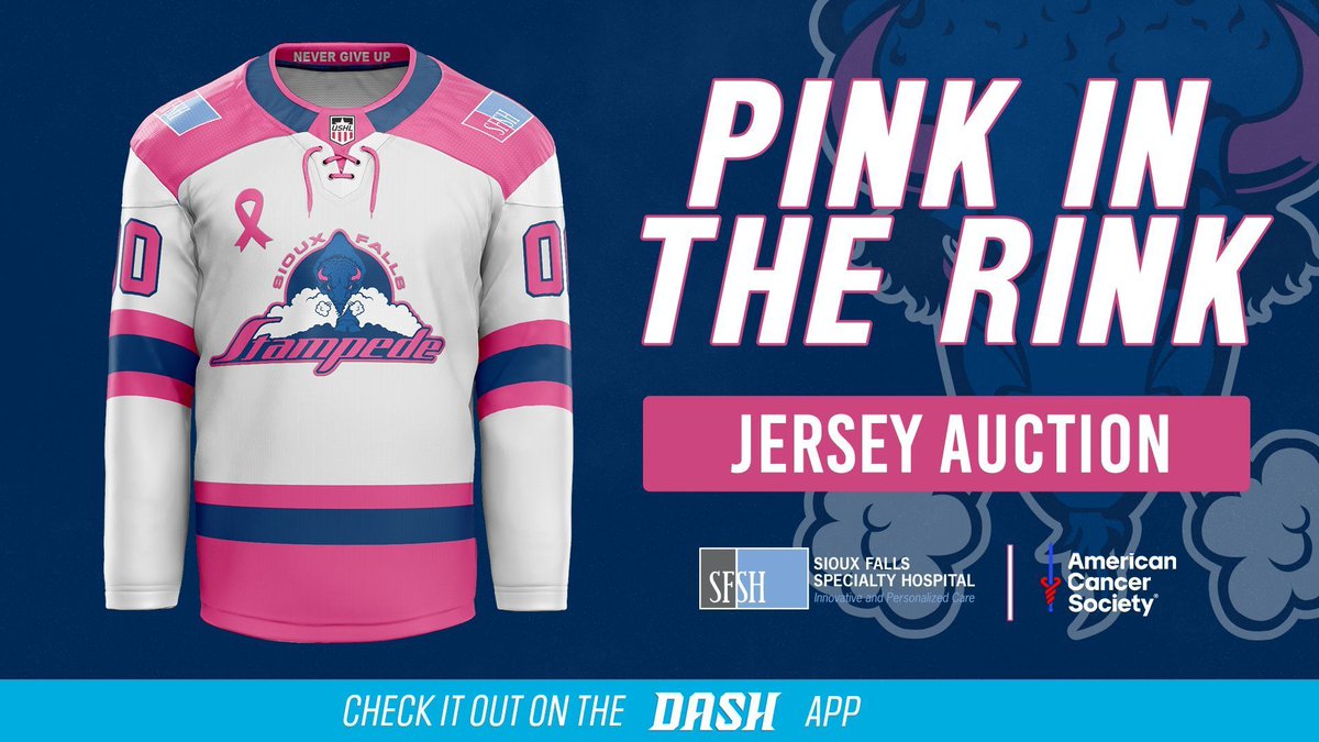 The Pink in the Rink jersey auction is LIVE!!!

Get your bids in to help support <a href="/AmericanCancer/">American Cancer Society</a> now until 8:45 p.m. Friday!

Bid on the @Win_With_dash app or via buff.ly/47v6ey5

Thanks to @SFSpecialtyHosp for helping out with this event!