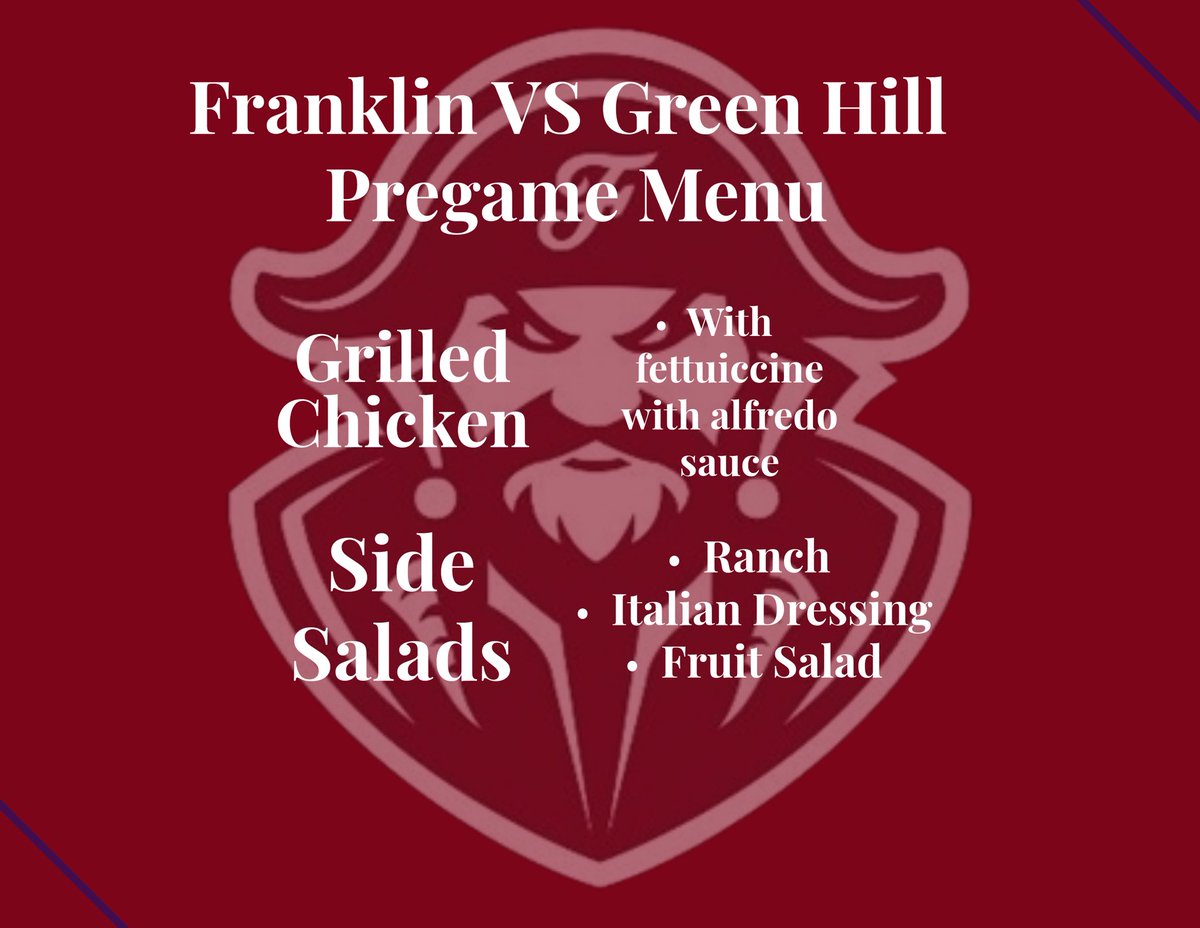 wcsFHSmrktg's tweet photo. Thank you to Coach Gillespie and his advanced Culinary students for tonight’s pregame meal.
FHS Marketing & Social Media Analytics students worked with Culinary on menu planning.
#StudentFirstCollaboration
@wcsFHS #TheFlagship⚓️ https://t.co/KeJrqGy5ar