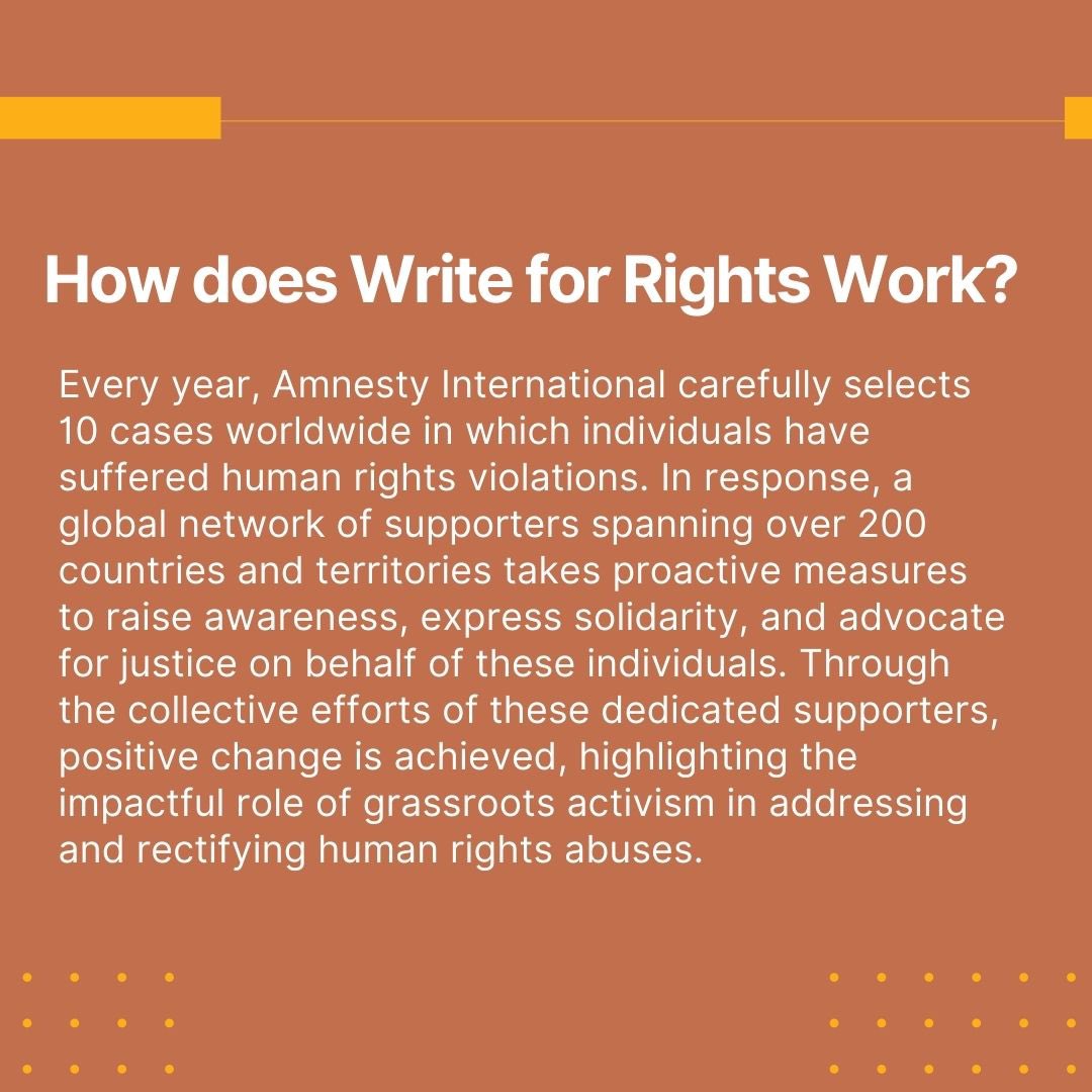 uiucamnesty's tweet photo. Starting tomorrow, Amnesty will be participating in this year’s #WriteForRights campaign!

Swipe to learn more about what W4R is, this year’s campaign, and where you’ll be able to find us on campus to participate! https://t.co/oq7G60Fxls