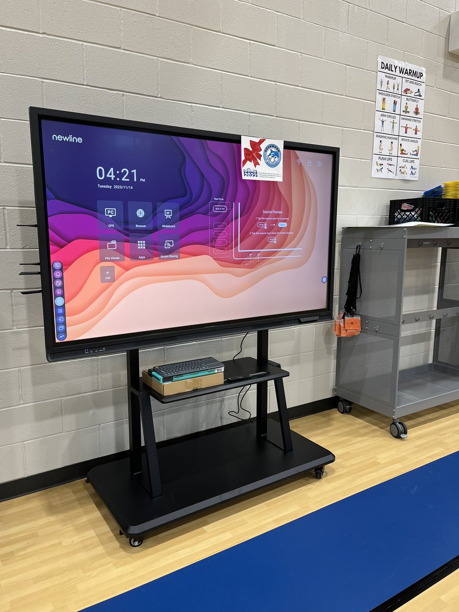 Beyond excited to get this Newline Interactive screen today in our new Multipurpose Building!  Wow!  A huge thank you to the community who supported the 2022 bond and <a href="/HumbleISD/">Humble ISD</a>! Our PE program &amp; Dolphins are beyond thankful💙🐬 <a href="/HumbleISD_DWE/">Deerwood Elementary</a>