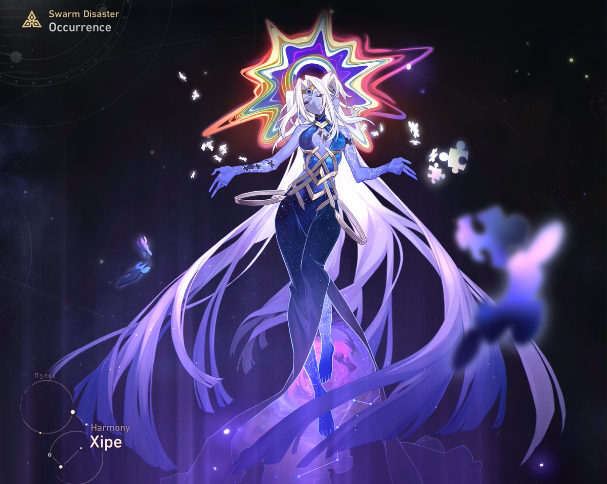 whyKusanagi's tweet image. HOLY! XIPE!
 Harmony is the best Aeon fr? - I hope we see her on Penacony. 

#honkaistarail #xipe #swarm