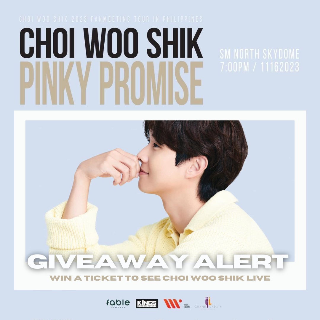 philconcerts's tweet photo. WIN A TICKET to see Choi Woo Shik live at the SM Skydome on November 16!

To enter, follow:
☑️ @philconcerts on X, FB, IG
☑️ Grand Larain Productions on FB
☑️ Answer: What’s your favorite Choi Woo Shik role?
☑️QRT your screenshots and answer

Ends: 11/15, 3PM

🏆3 WINNERS https://t.co/6PNif5FSYI