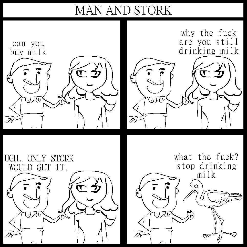 manandstork's tweet photo. issue 508 - he need some milk! #comic #comedies #comiccomidies #hammers #NewYear https://t.co/rNuRIUUsRu