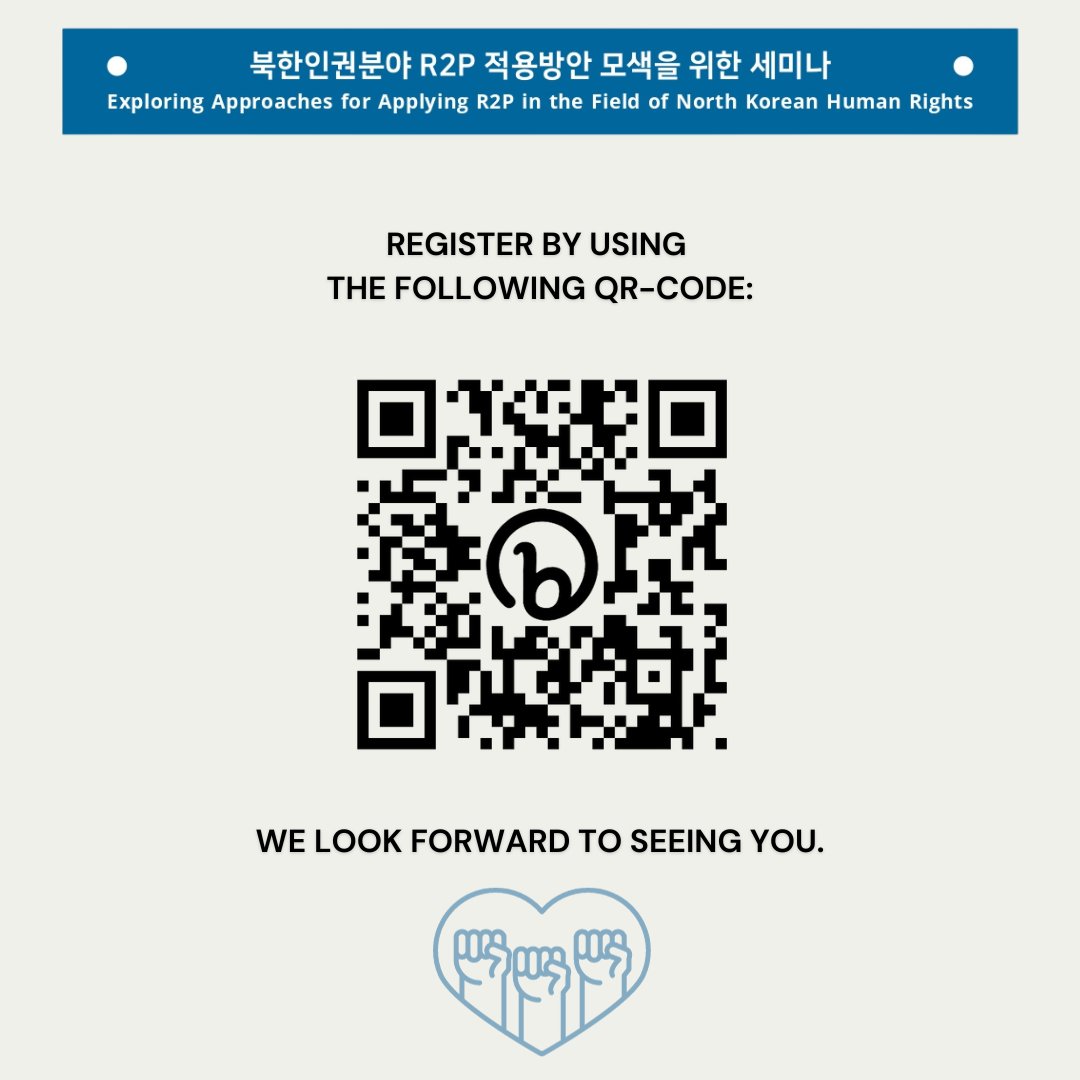 PSCORE911's tweet photo. PSCORE invites to "North Korean Human Rights and R2P International Conference" that will take place on November 23 2023.
Sign up via QR or link: https://t.co/OUezUYnpUk
#unification #responsibilitytoprotect #R2P #Northkorea #northkoreanhumanrights #PSCORE https://t.co/Gr823Idfvf