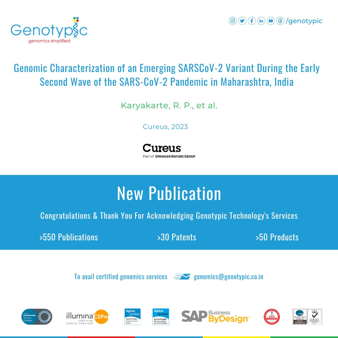 GenotypicTech's tweet image. NEW #PUBLICATION !!

Congratulations &amp;amp; Thanks to the authors for acknowledging #Genotypictechnology #Sequencing #Services

View our list of publications: genotypic.co.in/publications/

To avail certified genomics services contact us at genomics@genotypic.co.in