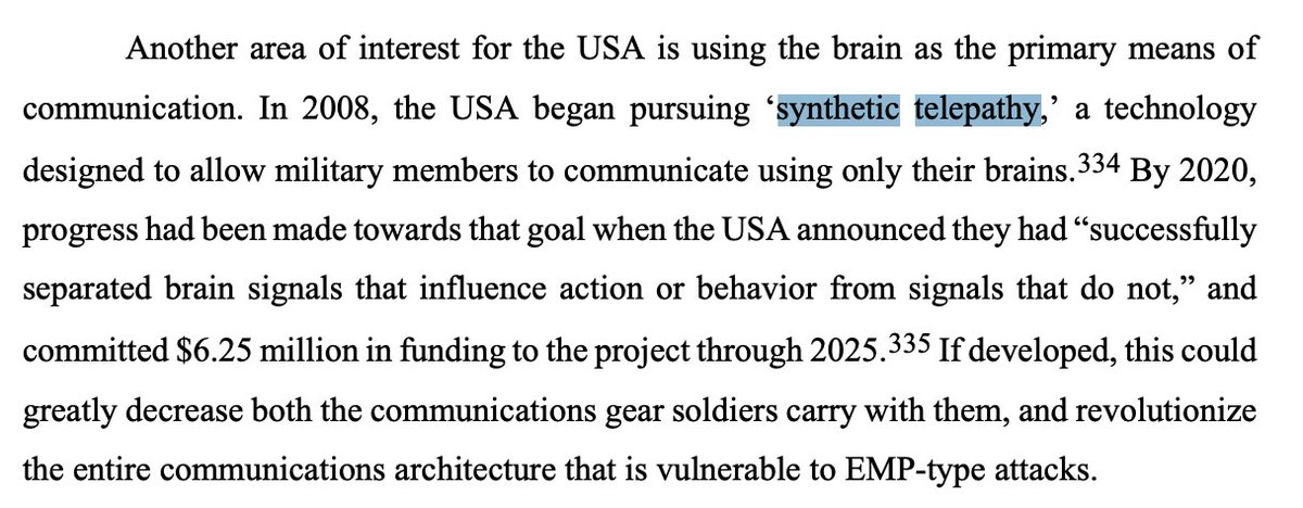 Title: 'NEUROWAR IS HERE!' [Document]

From: U.S. Naval Program - Dec 2021

📄 Page. 98 👇🔗 apps.dtic.mil/sti/trecms/pdf…

#NeuroWar #PsyWar #BrainControl #NeuroWeapons #v2k #Ai #SyntheticTelepathy #Navy @usairforce @USNavy #CyberTorture #TargetedIndividuals