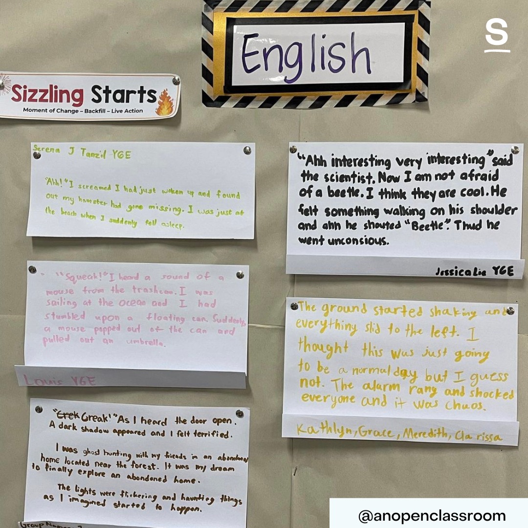 Miss Chie teaches Year 6 English in Singapore and shared her students' #SizzlingStarts wall display!