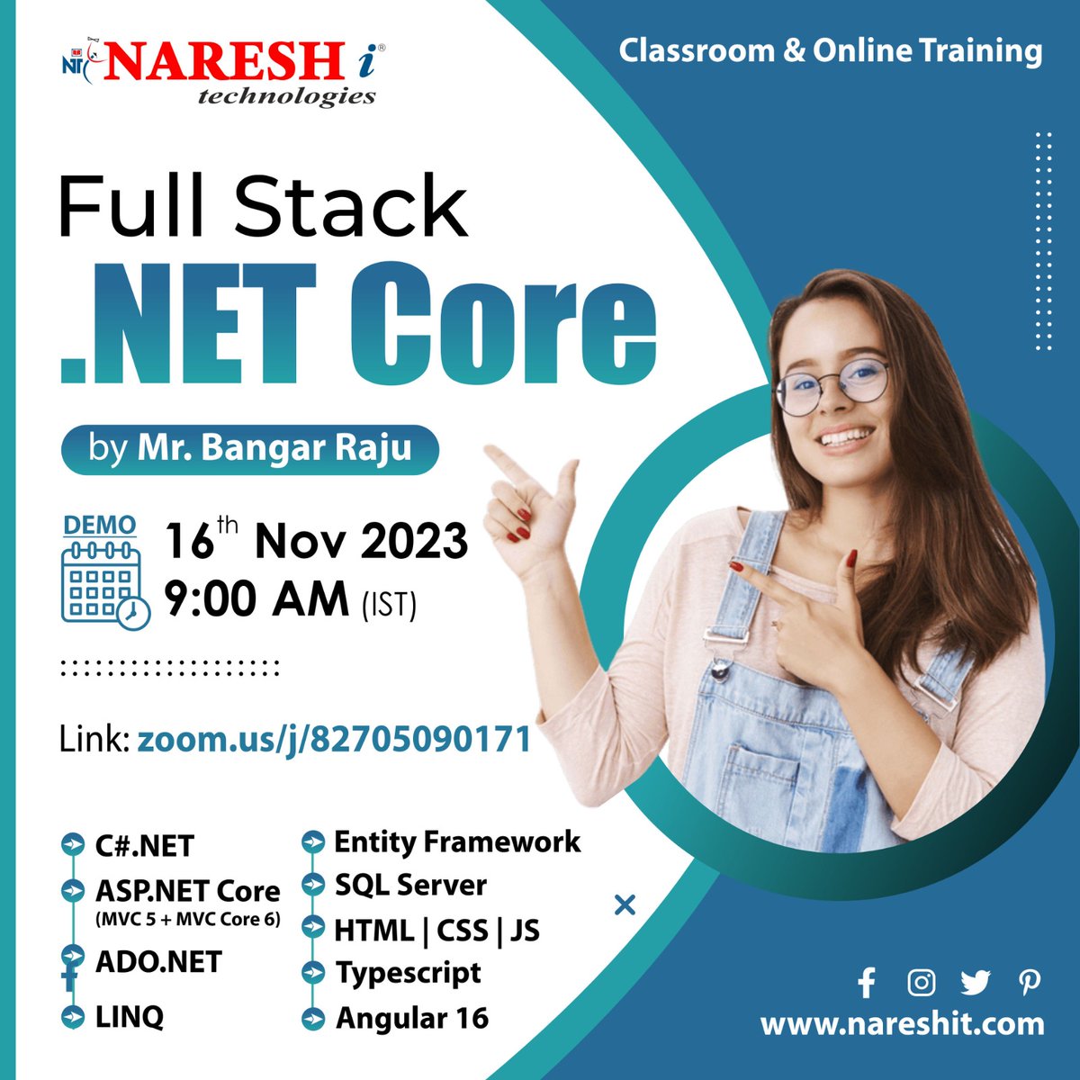 NItTejaswini's tweet image. ✍️Enroll Now: bit.ly/47j8V5H
👉Attend Free Demo On Full Stack .Net Core by Mr.Bangar Raju.
📅Demo On: 16th November @ 9:00 AM (IST)

#fullstack #dotnetcore #Csharpedotnet #dotnet #webservices #learning #onlinetraining #education #software