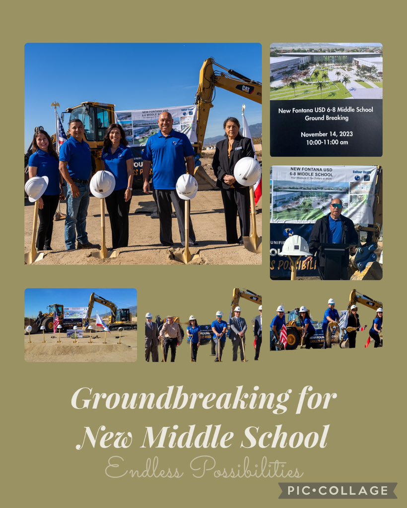 Exciting day at the groundbreaking ceremony for our new innovative Middle School in north <a href="/FontanaUnified/">Fontana Unified</a> . Grateful to the Board of Education and amazing partners 🤝 for joining in this momentous occasion.  Get ready for the state-of-the-art, STEM-focused learning experience!!