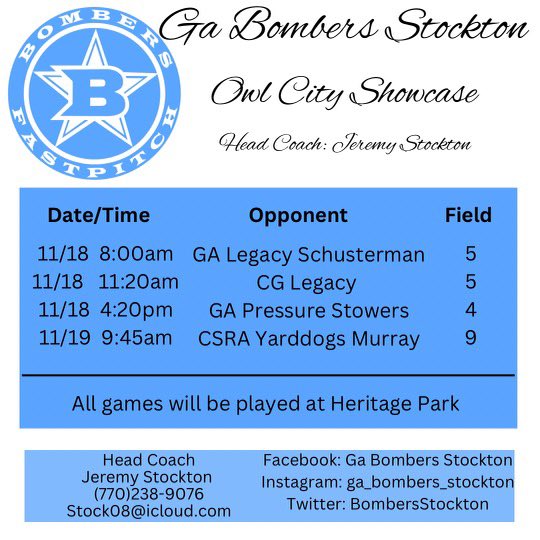 AWeaver2027's tweet photo. I am exited to be able to play my first showcase tournament with my new travel softball team @BombersStockton this weekend. If you are interested here is our schedule, and if you would like to watch our live stream contact me or my parents @we56790088. https://t.co/qs6OaNMkZ7