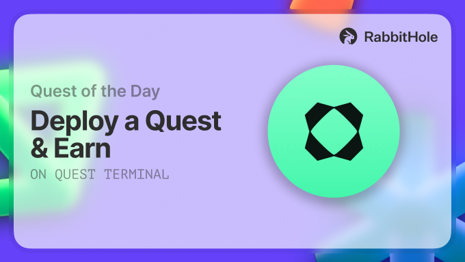 rabbithole_gg's tweet photo. 🪄 New daily quest drop

Deploy a quest on Quest Terminal and earn both creator and quest rewards!

Stack up your token rewards → https://t.co/0m1uQnWKzr https://t.co/iq2rUDz4Ho