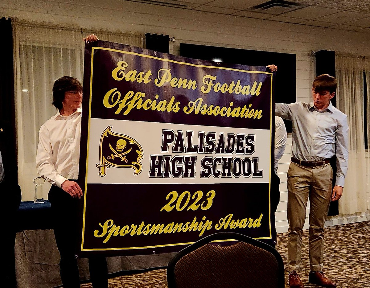 Palisades Athletics (@psdathletics) on Twitter photo Congratulations to <a href="/Pirates_FB/">Pirates Football</a> for winning the East Penn Football Officials Association Sportsmanship Award. #PiratePride @rheffPSD <a href="/aschlosser_PSD/">Amber Schlosser</a> <a href="/palisdPATCH/">DVHolmes Palisades SD</a> <a href="/PalisdSUPT/">Dr. Bridget O'Connell</a> Congratulations to <a href="/Pirates_FB/">Pirates Football</a> for winning the East Penn Football Officials Association Sportsmanship Award. #PiratePride @rheffPSD <a href="/aschlosser_PSD/">Amber Schlosser</a> <a href="/palisdPATCH/">DVHolmes Palisades SD</a> <a href="/PalisdSUPT/">Dr. Bridget O'Connell</a>
