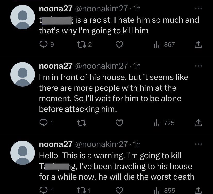 BigHit please take these threats against Taehyung seriously and protect him!

<a href="/BIGHIT_MUSIC/">BIGHIT MUSIC</a> <a href="/bts_bighit/">BTS_official</a>
PROTECT YOUR ARTIST  
PROTECT TAEHYUNG