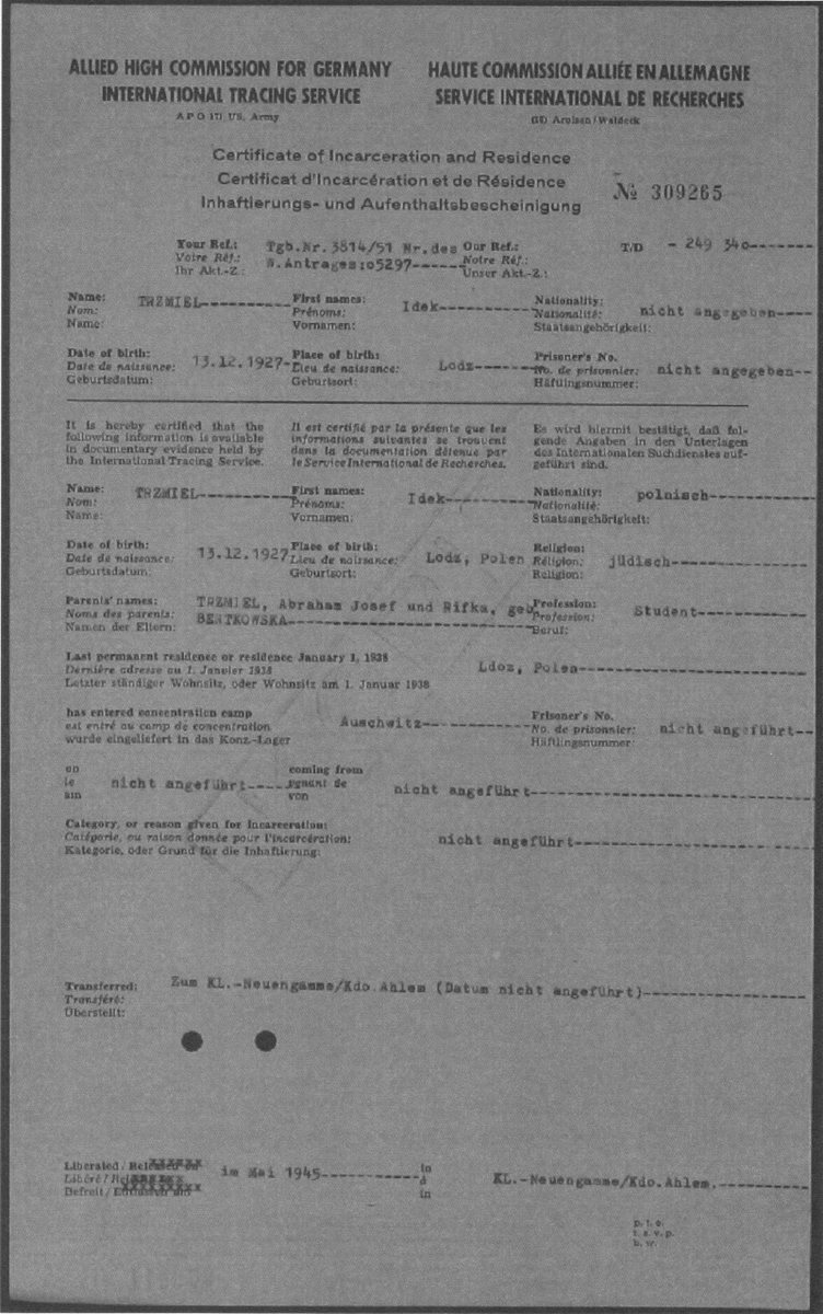 📜🕵️‍♂️ Historical document: German 'Certificate of Incarceration and Residence' for Commodore Computers founder, Jack Tramiel. (originally born Idek Trzmiel) #History #JackTramiel #CommodoreComputers #Documentary #HolocaustSurvivor #Founder