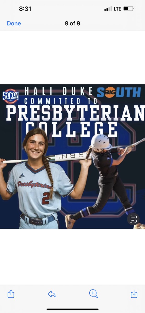 DukeHali's tweet photo. I am so excited and blessed to announce my commitment to play D1 softball at Presbyterian College.
I want to thank God for blessing me and I want to thank my family for loving me and helping me pursue my dreams. And THANKS to all the coaches who believed in me!!! @PRESBYSB https://t.co/gurFXzVevy