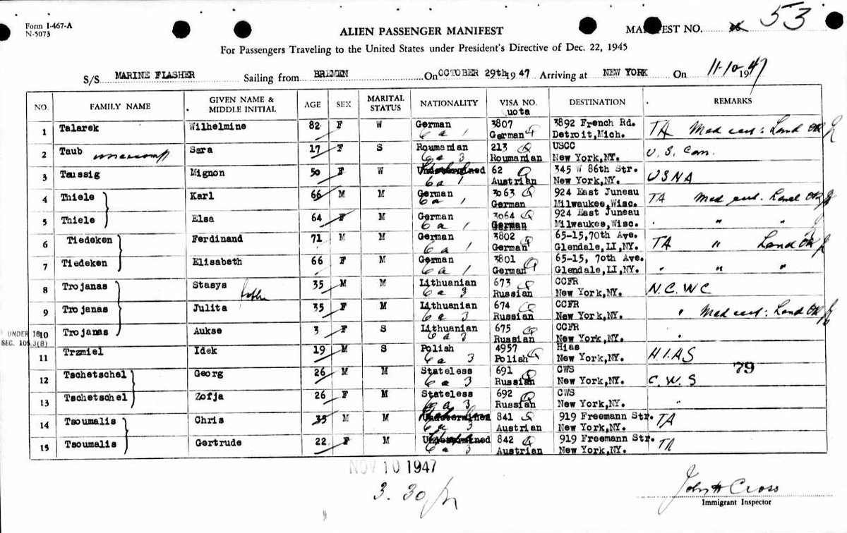 🚢📜 The SS Marine Flasher passenger manifest showing Jack (Idek) Tramiel's (founder of Commodore Computers) entry to the USA after WWII. #WWII #HolocaustSurvivor #Immigration #HistoricalDocument #JackTramiel #SSMarineFlasher #commodore