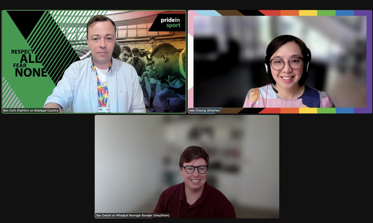 Celebrating #TransAwarenessWeek2023 with @SavZwickl in a #PrideInSport Webinar on Trans Inclusion in Sport - Nearly 40 sports in Australia 🇦🇺 have community policies on #transgender inclusion💜 🏳️‍⚧️ @ACONhealth @UniMelbMDHS