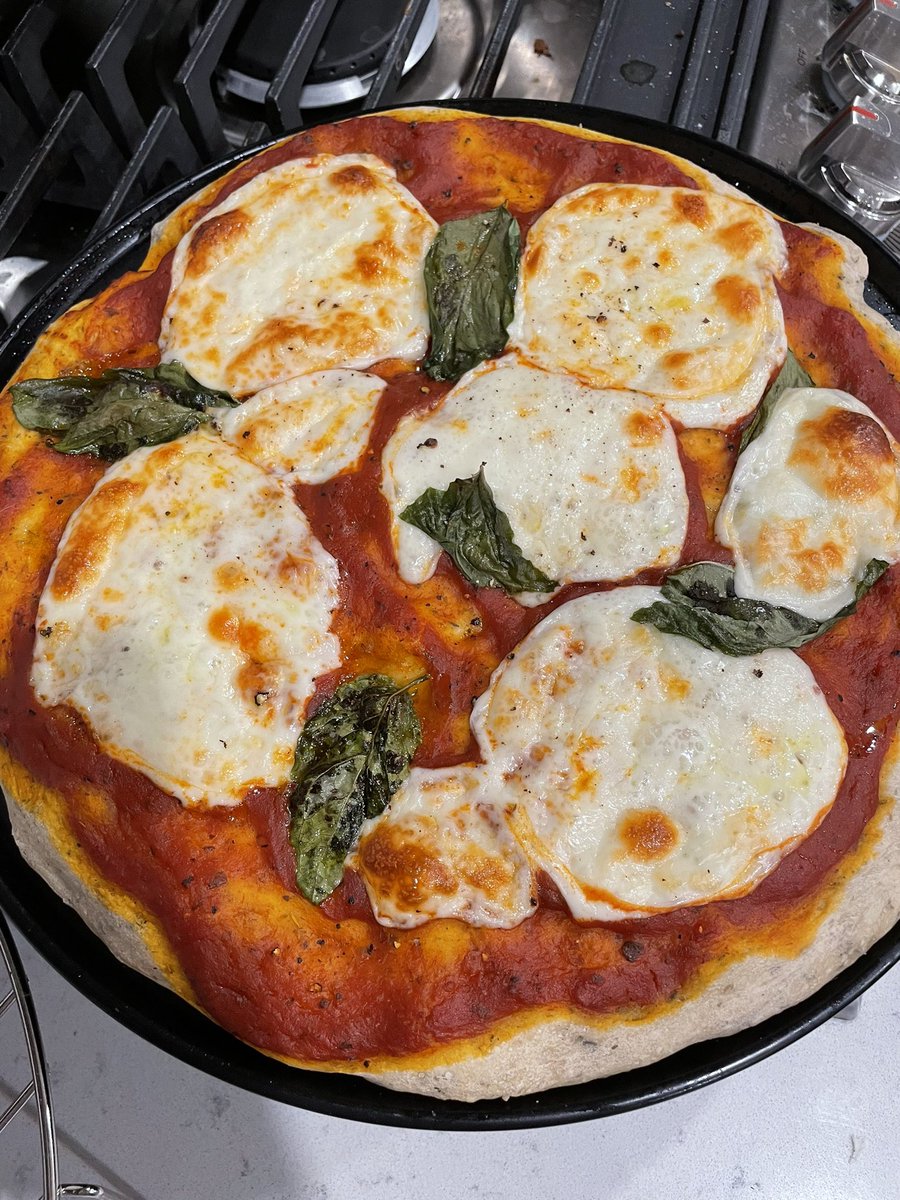 we made margherita pizza 🍕