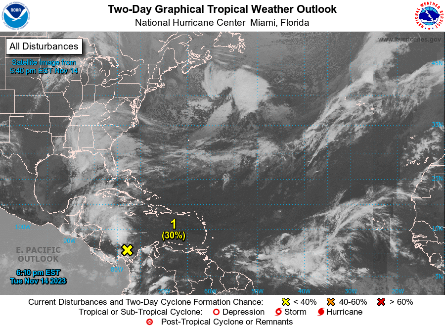 cubarro's tweet photo. 14.11.23
Alertas amarilla y naranja en el Atlántico a 7 días

Zona del islas Caimán, República Dominicana,  Cuba y Jamaica

Cortesía de
#NHC #NWS #NOAA https://t.co/a0O6XHX8jf