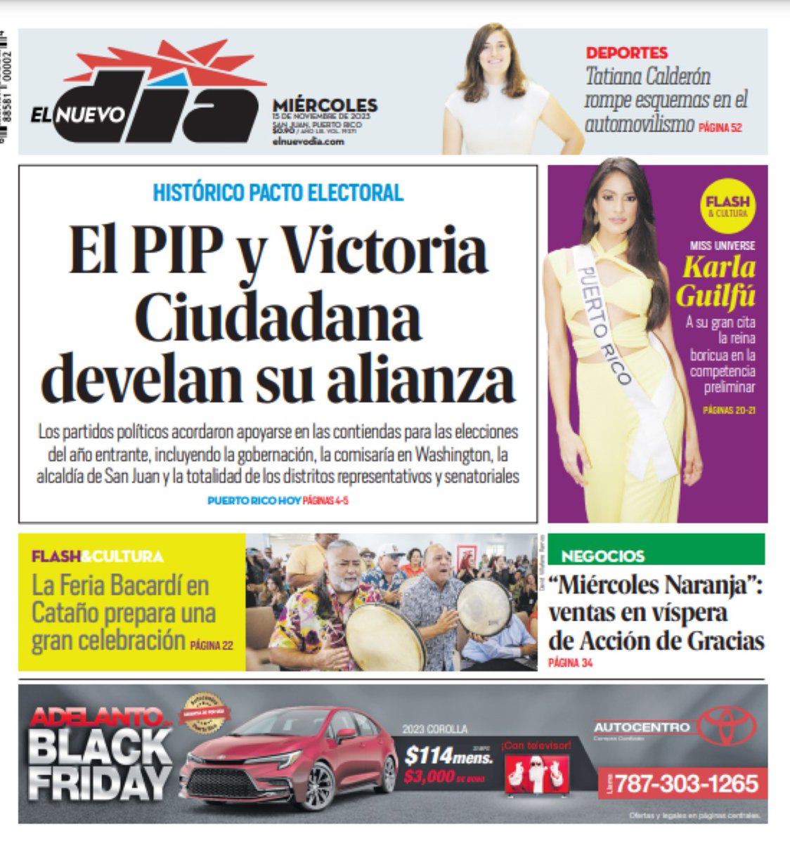 El PIP y Victoria Ciudadana anuncian alianza para la gobernación, Washington y decenas de alcaldías y puestos legislativos | Esta es nuestra portada para el 15 de noviembre de 2023. Mantente al día con las últimas noticias en elnuevodia.com.