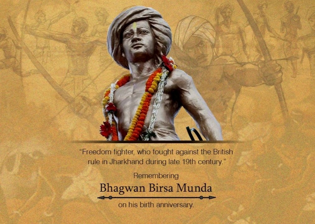 धरती आबा क्रान्तिसूर्य महामानव भगवन बिरसा मुंडा जी की जयंती पर शत् शत् नमन जोहार 🙏💐 #धरती_आबा_बिरसा_मुंडा #राष्ट्रीय_आदिवासी_स्वाभिमान_दिवस