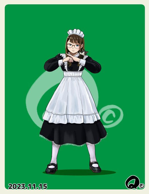 11/15㊌のモカちゃん
約半年ぶりにメイド服のモカちゃん描いてくよ～～❤️ 
