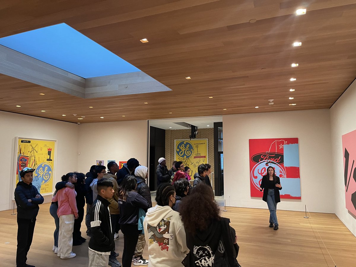 OfficialWHSAD's tweet photo. @OfficialWHSAD students enjoying a tour of the BASQUIAT X WARHOL exhibition at the @BrantFoundation. https://t.co/XCt11hsNQt