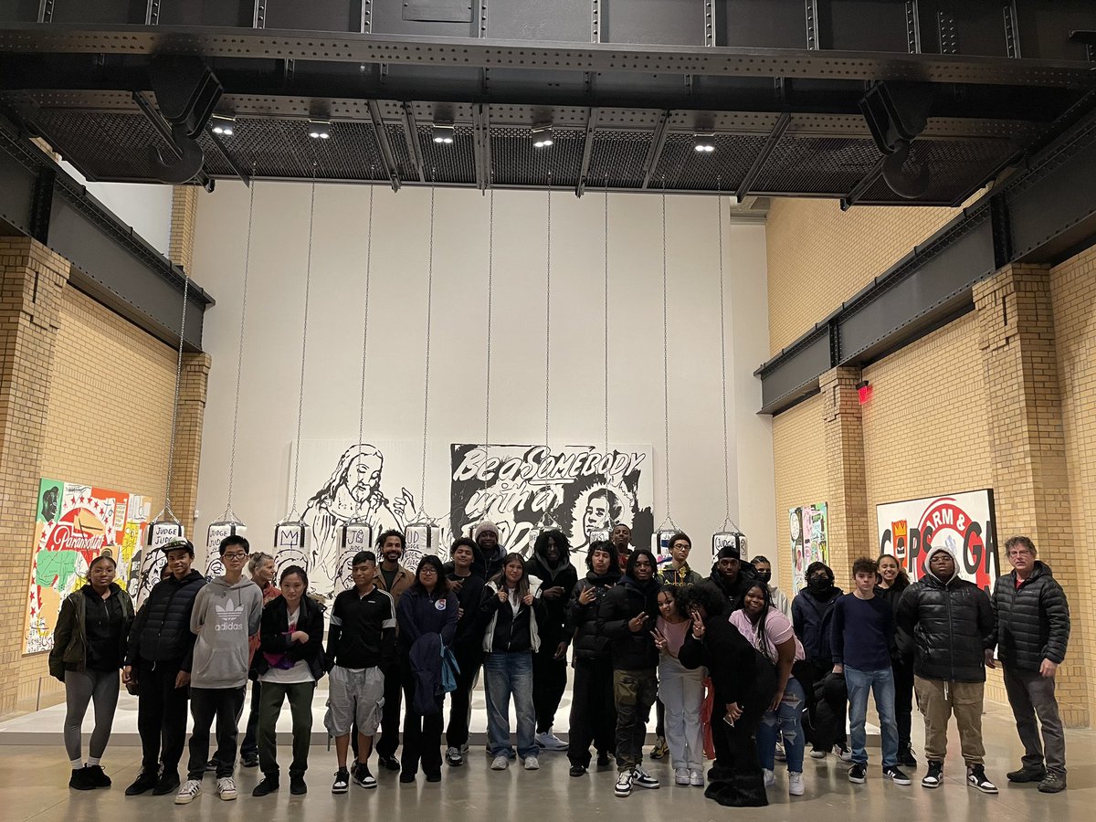 OfficialWHSAD's tweet photo. @OfficialWHSAD students enjoying a tour of the BASQUIAT X WARHOL exhibition at the @BrantFoundation. https://t.co/XCt11hsNQt