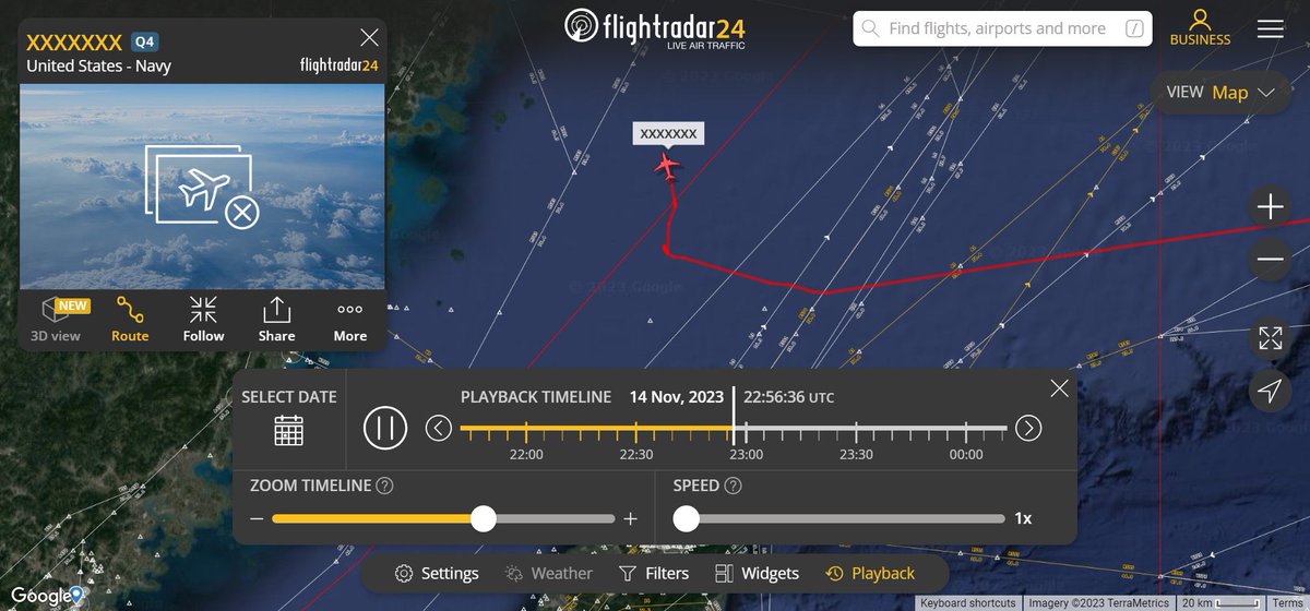 James43980371's tweet image. 11月15日 現在一架美國海軍 #MQ4 #AE625D 正在台灣北部空域巡邏
