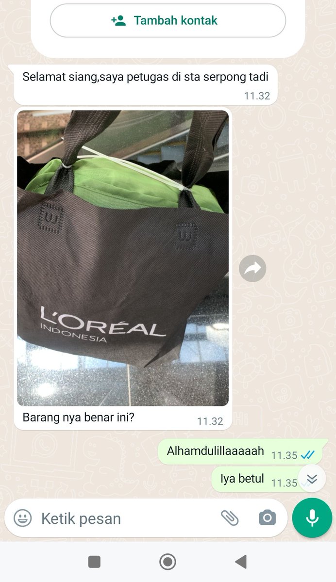 Terima kasih ya <a href="/CommuterLine/">KAI Commuter</a> gercep banget kemaren bantuin pas saya kelupaan barang di rak atas gerbong KRL Bekasi - Kp. Bandan. Baru inget pas udah di st. Serpong. Tapi akhirnya itu barang ketemu balik laginya di St. Bekasi 😆 Traveling sendirian dia