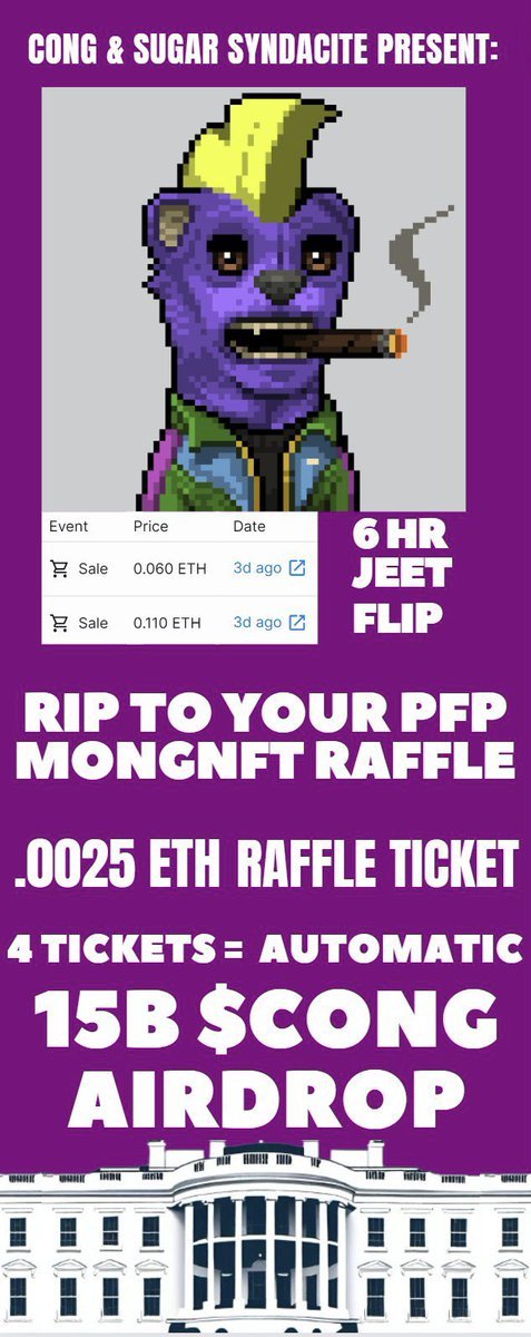 Apologies, I did not notice until now.

🚨URGENT ANNOUNCEMENT🚨

<a href="/congress_tech/">Congress.tech (🏛️,🏛️)</a> has broken the <a href="/sugar_syndicate/">Sugar Syndicate || Now Minting 😊</a> raffle record reaching 61 entries

In case you missed it these two projects teamed up to do a <a href="/mongs_nft/">MONGS NFT</a> raffle!   

Buy raffle tickets for 0.0025 $ETH (4 bucks)