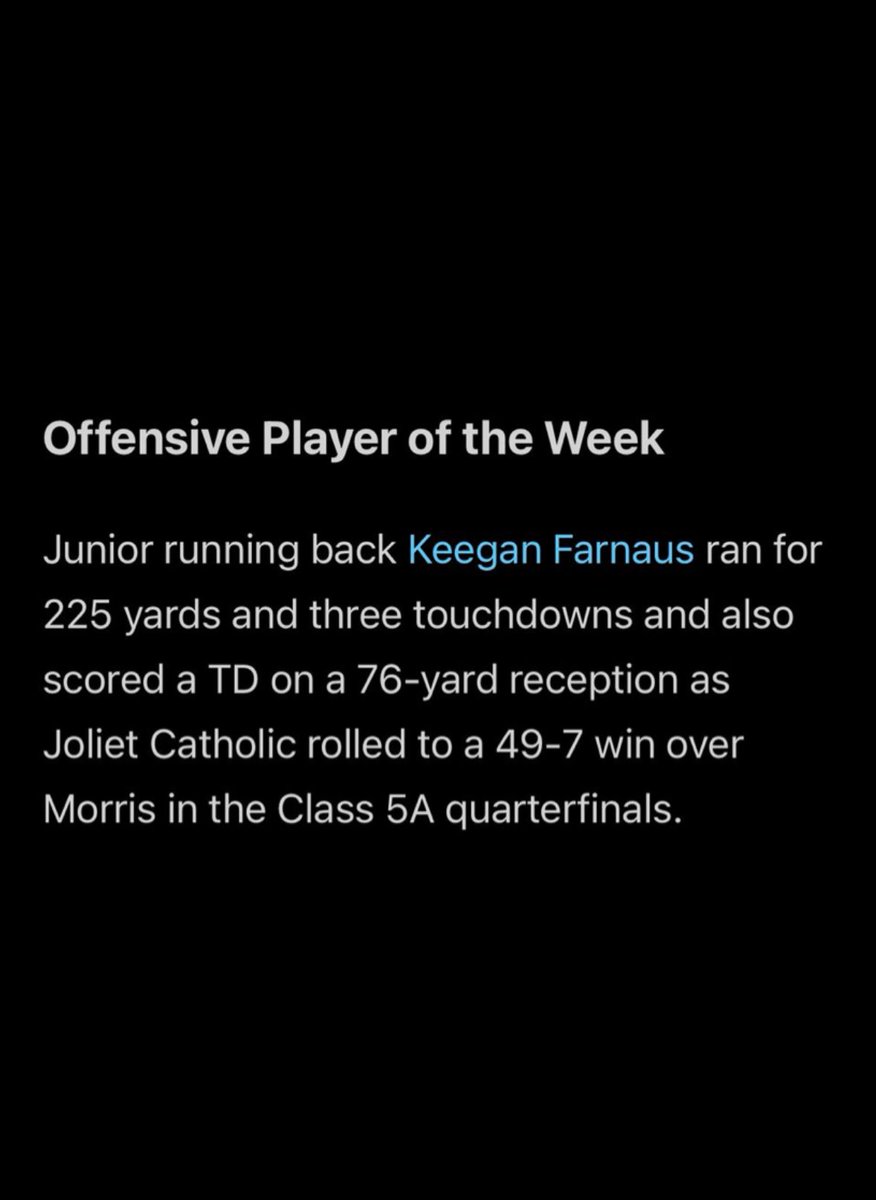 Honored to be named Offensive Player of the week by @SouthtownSports!!! Big thanks to the offense for blocking! @HilltoppersFB @andybidochka