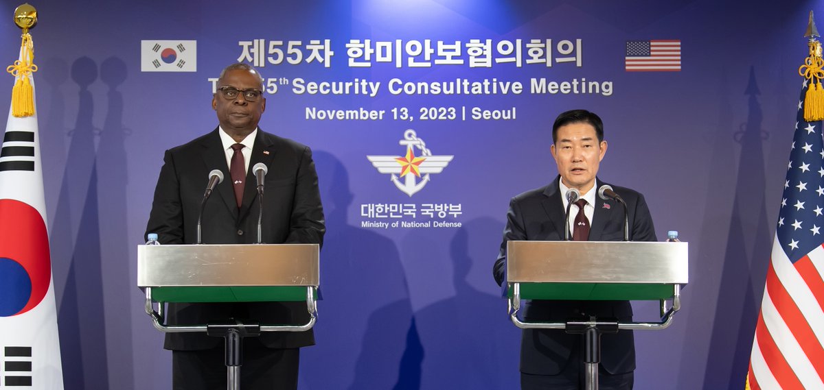 🇰🇷🇺🇸 The 55th Security Consultative Meeting

#같이갑시다 | 🇰🇷 #ROKUSAlliance🇺🇸 | #WeGoTogether
@DeptofDefense | @CDRUNCCFCUSFK | @USForcesKorea