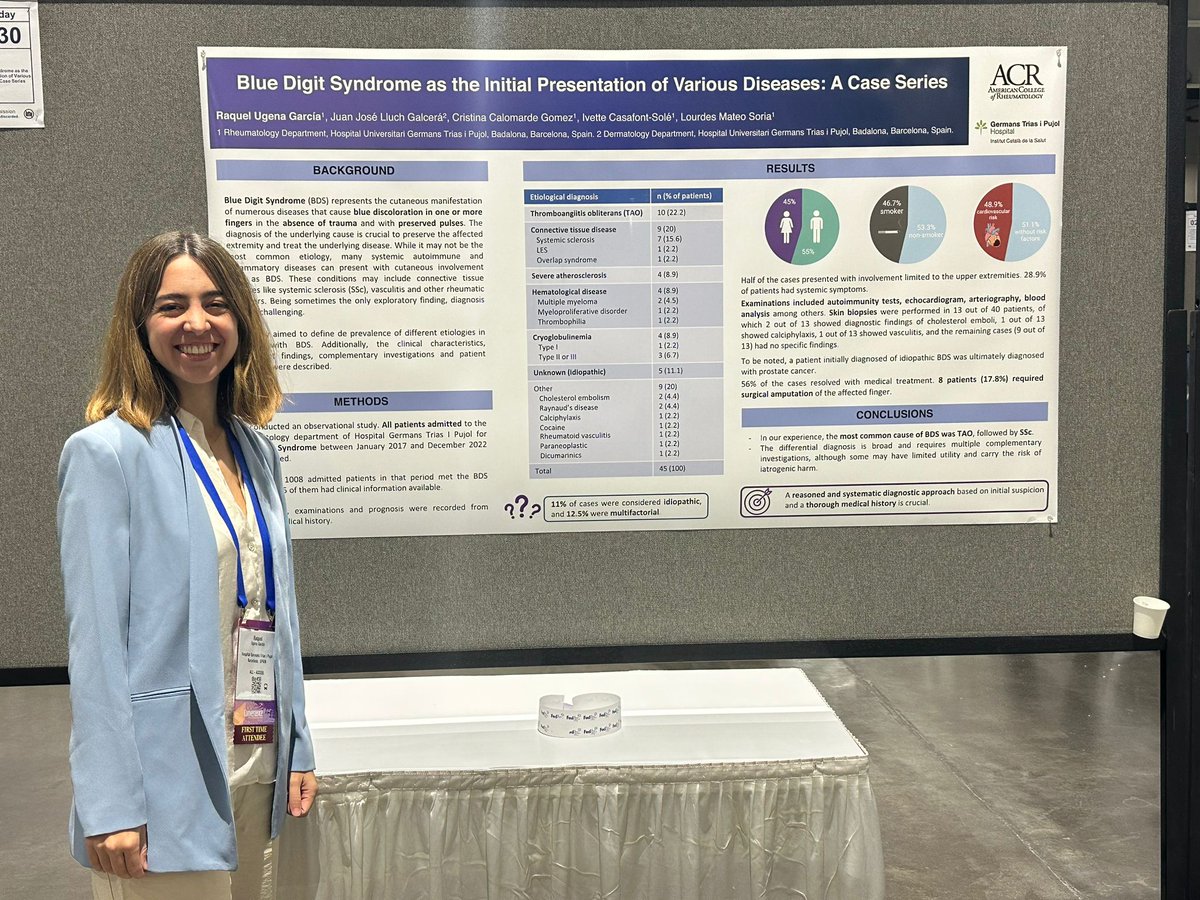 ugara96's tweet photo. Blue Digit Syndrome: a case series of an often challenging diagnosis.

Poster presentation at #ACR23 with @cr_calomarde and @ivettecasafont ! https://t.co/Y6yDRPQAio