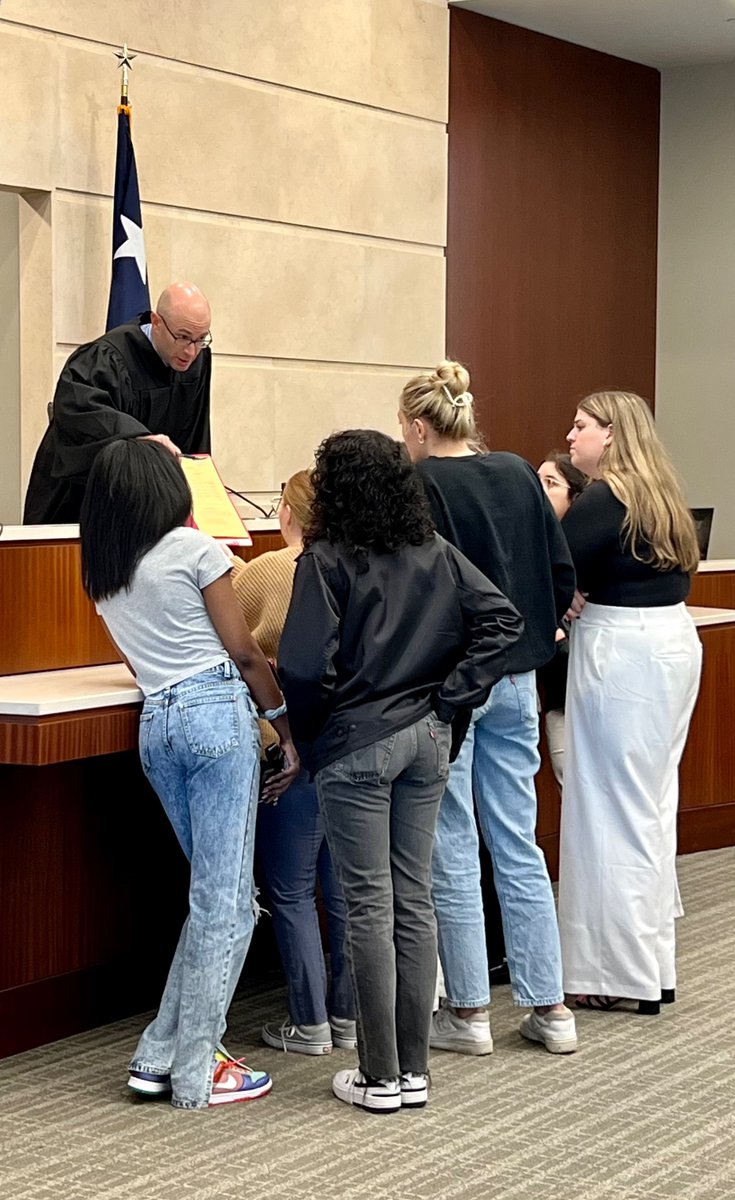 TannerforTexas's tweet photo. Working with the next generation from @TXST_CJC  through #CollegeInCourt. Here we’re running through the elements of an indictment with “a judge.” The students get unique access to our system: they’ll be better citizens for it. 
#TXST #ShowDontTell #HaysCounty #CallToDuty https://t.co/0tgFZqzrin