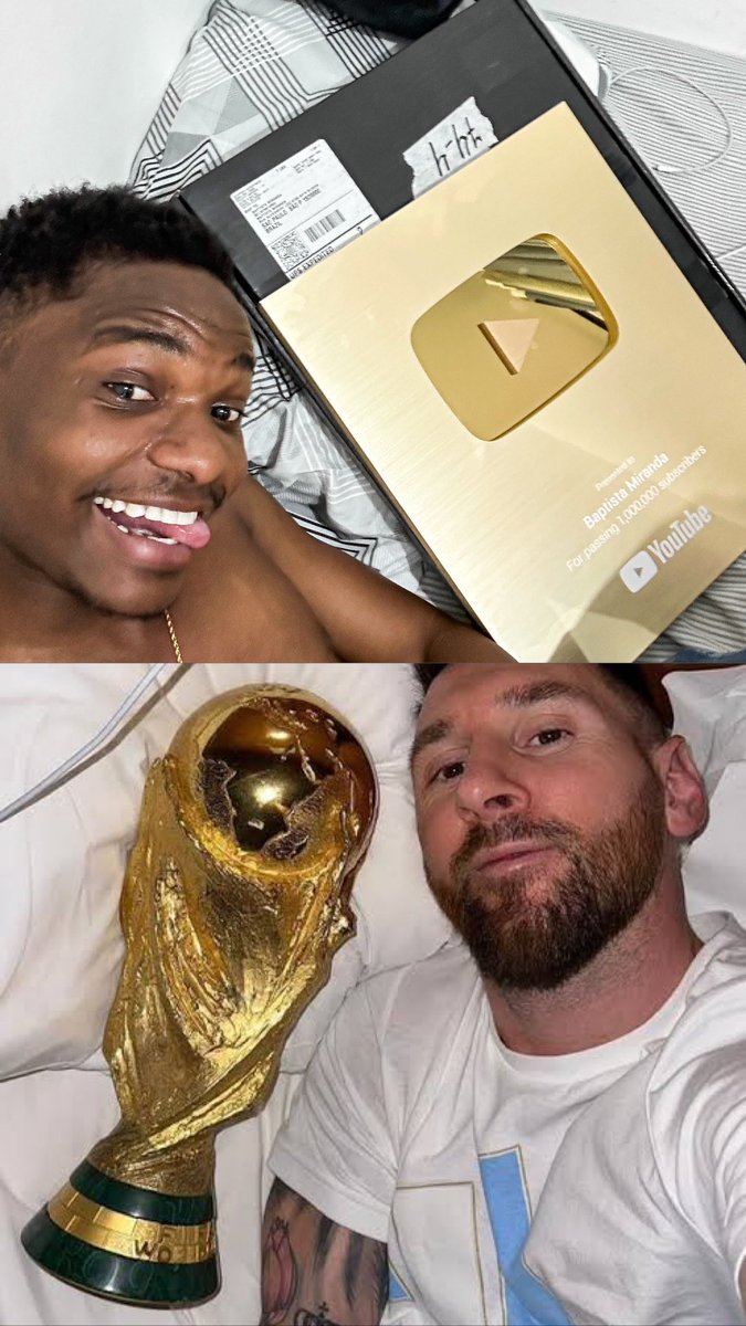 8 anos de internet pra finalmente consegui a tão sonhada placa dourada🥹
 
Já escrevi umas 10 vezes um texto e apaguei, não consigo descrever em palavras o quanto tô feliz e emocionado de ver o caminho todo e falar, demorou mais consegui 🥹❤️.

Muito obrigado fellas ❤️