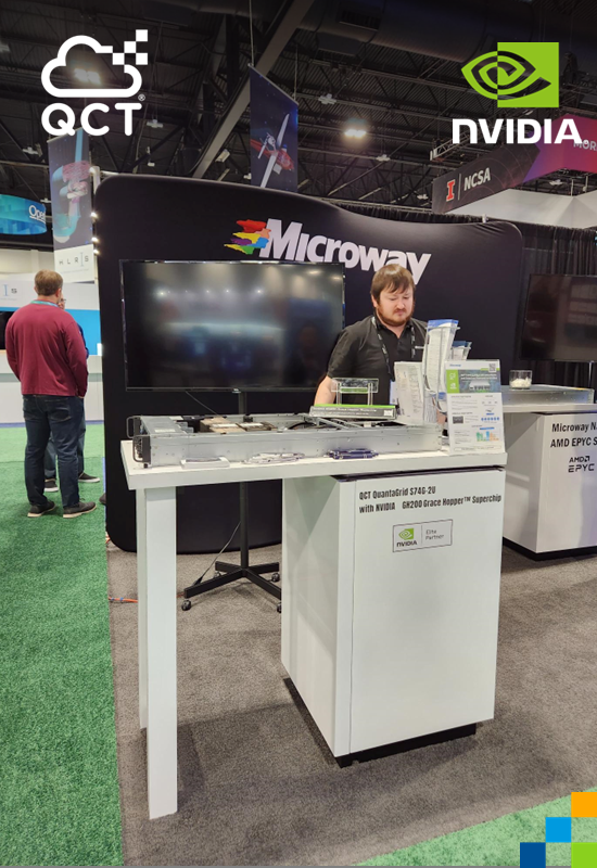QuantaQCT's tweet photo. If you are looking for an accelerated computing server that empowers giant-scale #AI and #HPC applications at #SC23, come to @QuantaQCT Booth #301 or our partner booths to check out the #QuantaGrid S74G-2U, our first MGX server powered by the NVIDIA Grace Hopper Superchip. https://t.co/fwn0JebmGN