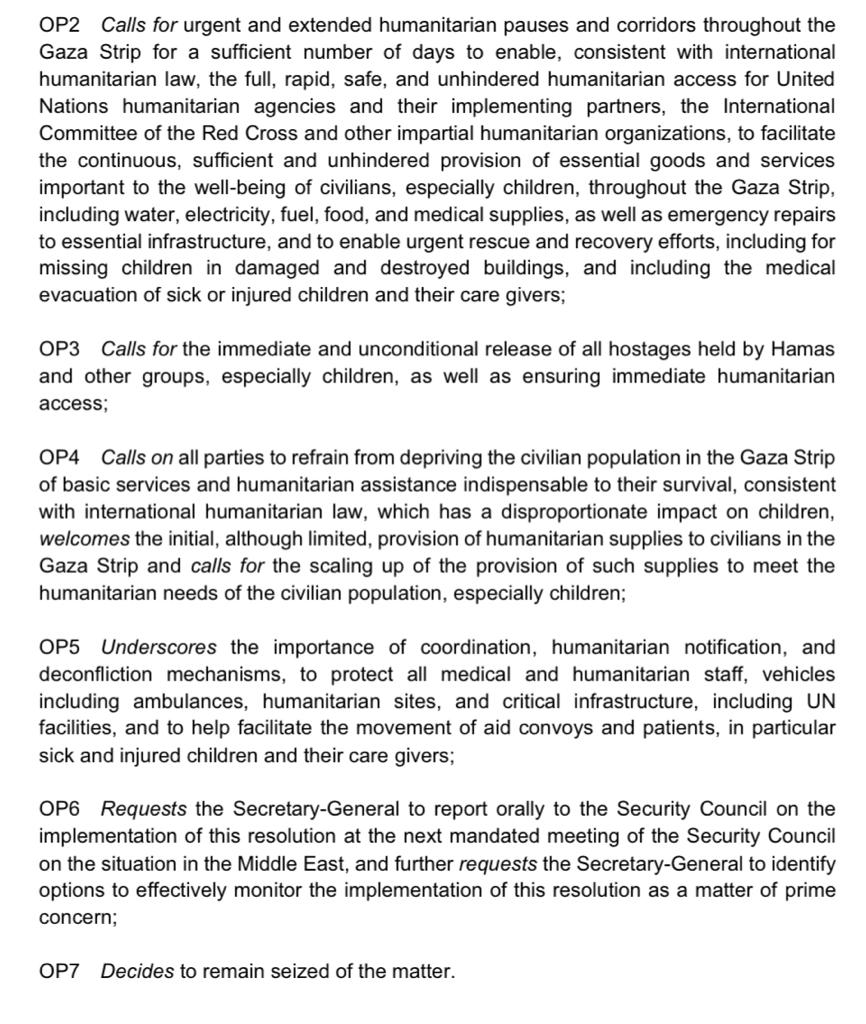 Rami Ayari (@raminho) on Twitter photo NEW: Per diplomats, <a href="/MaltaUNMission/">Malta at the UN 🇲🇹🇺🇳</a> puts draft #UNSC resolution focusing on protection of children in #Gaza under silence procedure until tmrw morning (Nov 15) with a view to put it in blue & vote thereafter (likely in afternoon) so long as no one objects.
Draft reso calls for NEW: Per diplomats, <a href="/MaltaUNMission/">Malta at the UN 🇲🇹🇺🇳</a> puts draft #UNSC resolution focusing on protection of children in #Gaza under silence procedure until tmrw morning (Nov 15) with a view to put it in blue & vote thereafter (likely in afternoon) so long as no one objects.
Draft reso calls for