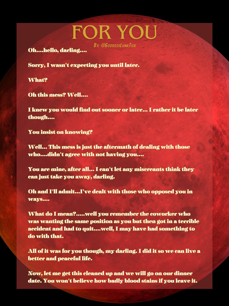 LunatickVT's tweet image. So everyone voted yes. Here is my first script! If you record it, please credit me c:

TW: yandere, bl**d, m*rder
Enjoy!

#ASMRscript #ENvtuber