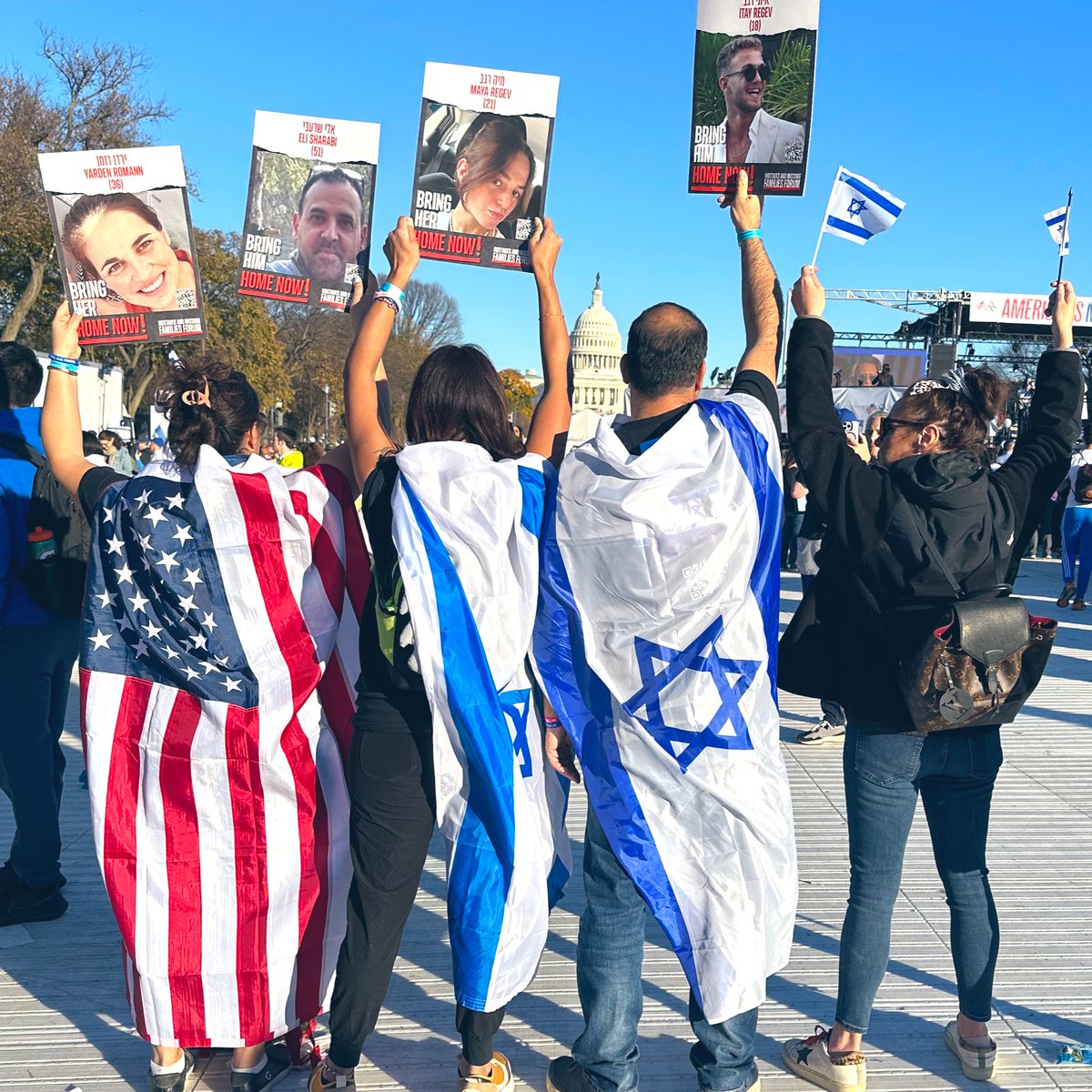 Such an encouraging #StandForIsrael rally today at the <a href="/NationalMallNPS/">National Mall NPS</a> feeling the #solidarity and support. Thank you to all the #PublicSafety personnel who kept us safe 🙏🏼💙🤍 <a href="/DCPoliceDept/">DC Police Department</a> <a href="/dcfireems/">DC Fire and EMS Department</a> <a href="/SecretService/">U.S. Secret Service</a> <a href="/DC_HSEMA/">DC Homeland Security & Emergency Management</a> <a href="/ParkPolice/">Park Police MC</a> &amp; many more! #BringThemBackHomeNow