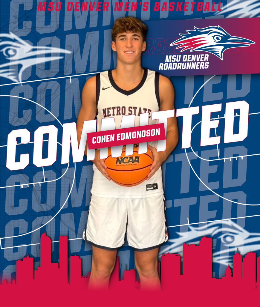 Welcome to the <a href="/MSUDenverMBB/">MSU Denver Men's Basketball</a> family <a href="/CohenEdmondson5/">Cohen Edmondson</a>!! Cohen is a very talented basketball player, a great student, &amp; a young man of high character. He is an elite shooter with good size at his position, &amp; we feel his game will translate well to the college level! #GetRowdy🔴🔵