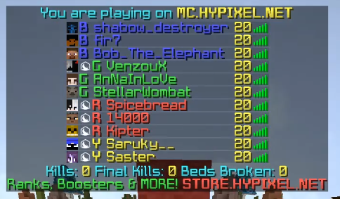 difuego_'s tweet photo. Met @Saruky__ and @sub0ru today in Hypixel Bedwars of all places... It was fun playing with you guys! (I was 14000) https://t.co/nkWqZHTSGx