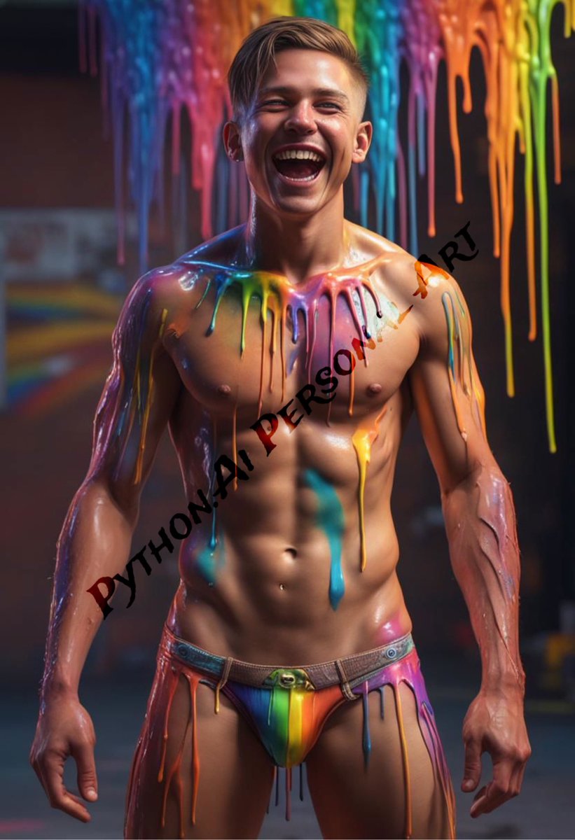 AsianHotBoyz69's tweet photo. Beautiful boy with Rainbow paint
#AiArtWork #NSFW #StableDiffusion #PythonAi #AiGay #AIイケメン部 #AiGayArt #GayAi #GayArtAi #AiGuy #AiGayGuy #GuyAi https://t.co/ZeSQ857bf1