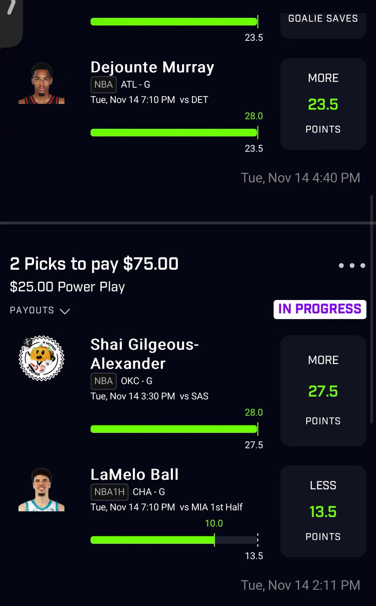 EasyKilla78's tweet photo. @PrizePicksValue @propsdotcash Thanks for the dubs 💯🔥‼️ https://t.co/8YXMiGJLEB