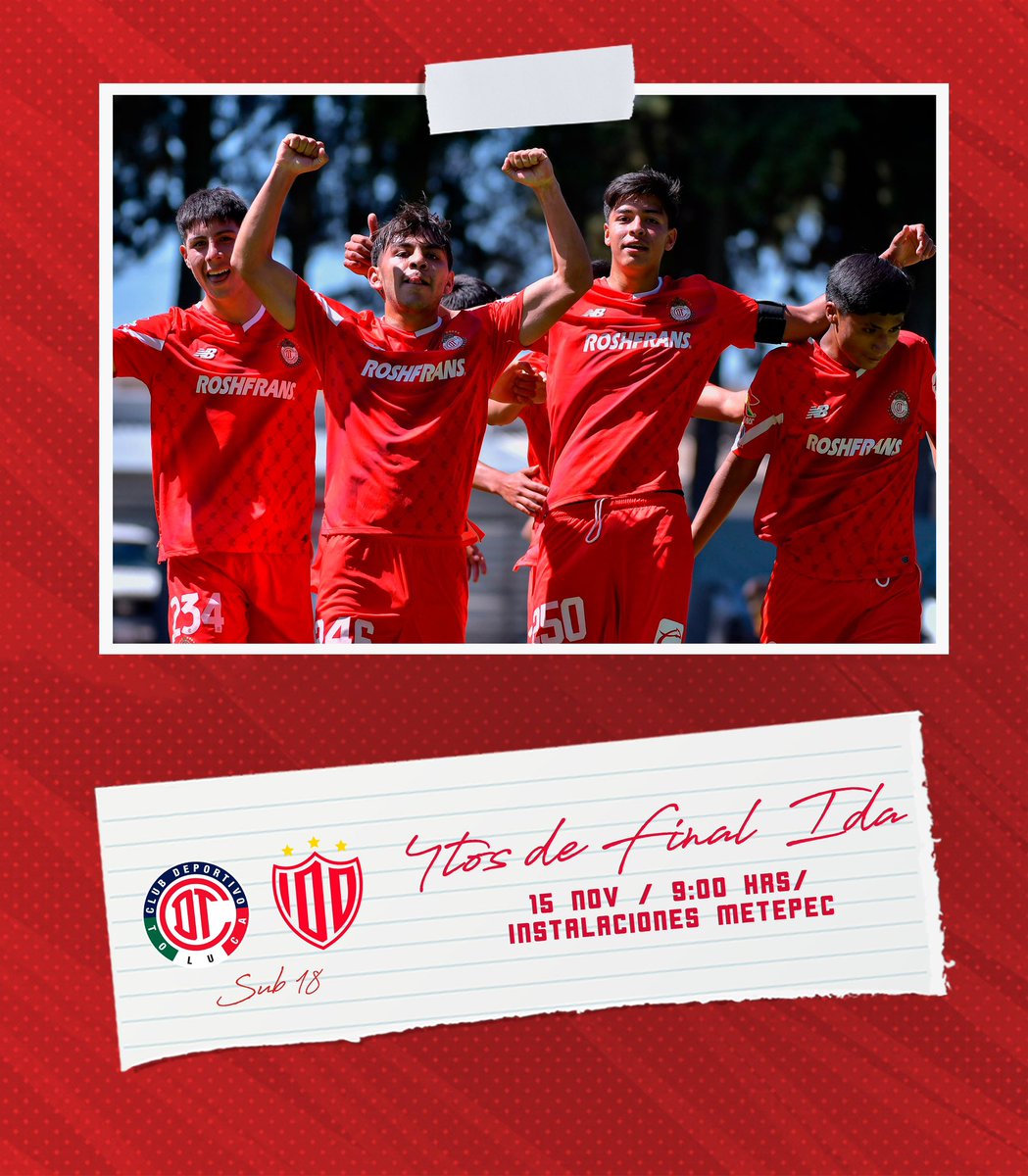 tolucafc_fb's tweet photo. ⚠️ ATENCIÓN ⚠️

Nuestros Diablos #Sub18 van con todo por el 🎟️ a Semifinales. 😈👊

#Nuestro𝗩𝗶𝗮𝗷𝗲 https://t.co/GuDAKHf2XX